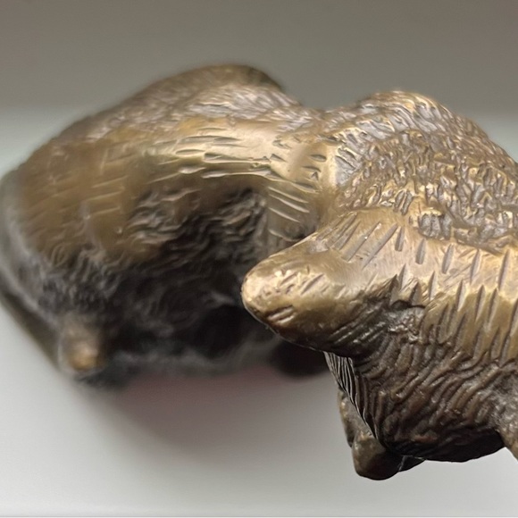 Vintage Brass Cat Kitten Figurine Statue Feline Animal Patina Detailed 4" tall - Picture 6 of 6